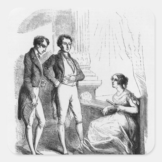 Adesivo Quadrado Rastignac introduziu à senhora de Nucingen (Frente)