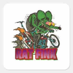 Adesivo Quadrado Rat Fink Vintage