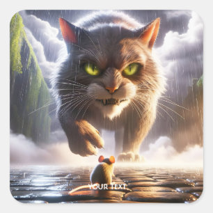 Adesivo Quadrado Rato E Gato Fantásticos