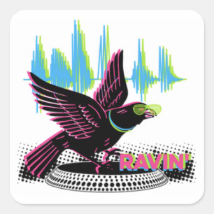 Adesivo Quadrado Ravin' Raven Square Sticker