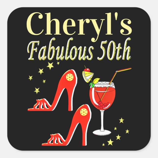 ADESIVO QUADRADO RAVISHING RED 50º ANIVERSÁRIO DIVA DESIGN (Frente)