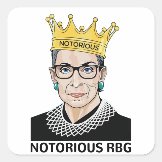 Adesivo Quadrado RBG BLACK - Ruth Bader Ginsburg (Frente)
