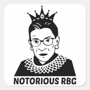 Adesivo Quadrado RBG BLACK - Ruth Bader Ginsburg