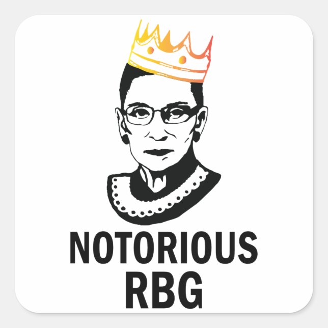 Adesivo Quadrado RBG notório (DOURADO) - Ruth Bader Ginsburg (Frente)