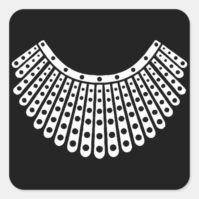 Adesivo Quadrado RBG Ruth Bader Ginsburg - Colarinho Favorito (Frente)