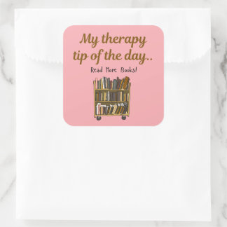 Adesivo Quadrado Read More Books – Book Lover Therapy Sticker