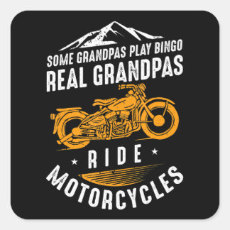 Adesivo Quadrado Real Grandpas Andam Motocicletas Presentes Para Bi
