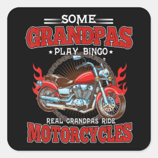 Adesivo Quadrado Real Grandpas Ride Motorcicletas Lover