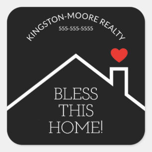 Adesivo Quadrado Realetor Personalizado do Coração da Casa