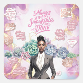 Adesivo Quadrado Realização Motivacional Lady Boss