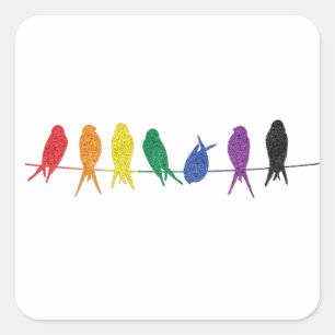 Adesivo Quadrado Rebanho queer - bandeira arco-íris do mês do orgul