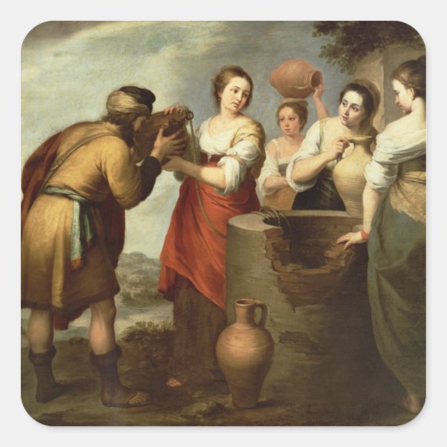 Adesivo Quadrado Rebecca e Eliezer no bem, c.1665 (Frente)