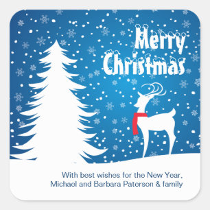 Adesivo Quadrado Rebelde no Vinheta de Natal da Neve