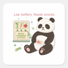 Adesivo Quadrado Recarregue com Snacks de Bambu