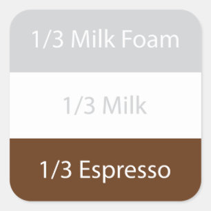 Adesivo Quadrado Receber café cappuccino Design de texto