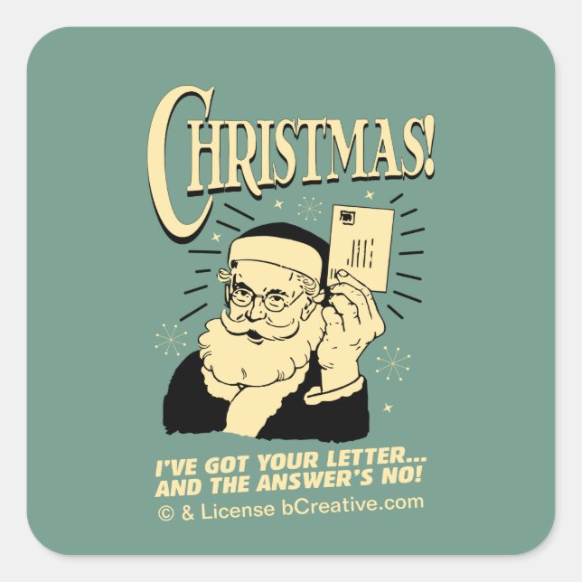 Adesivo Quadrado Recebi Sua Carta. A resposta é não (Frente)