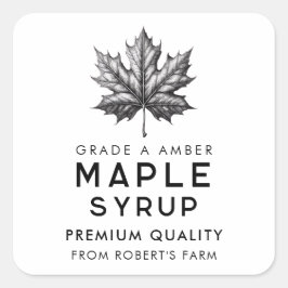 Adesivo Quadrado Receita caseira de xarope de ácer