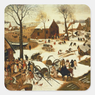 Adesivo Quadrado Recenseamento em Bethlehem, c.1566