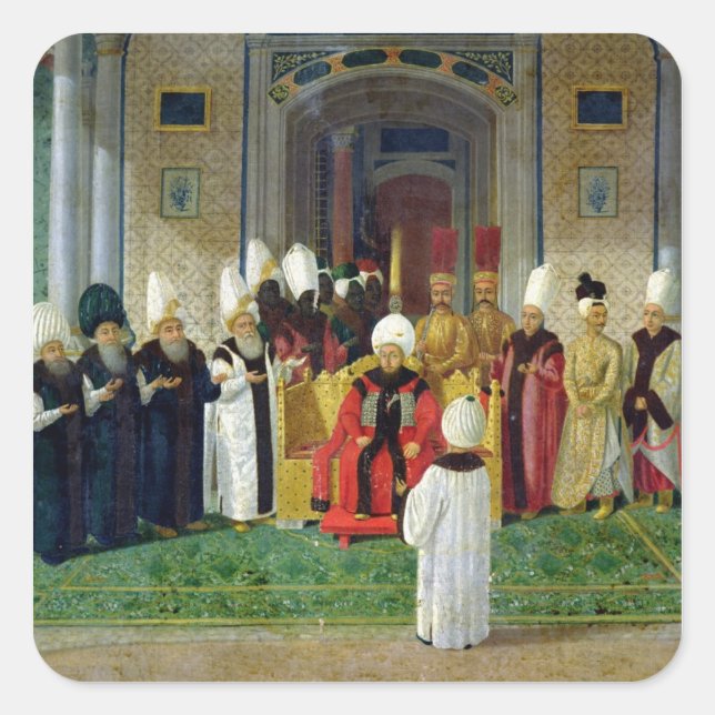 Adesivo Quadrado Recepção no Tribunal do Sultão Selim III (Frente)