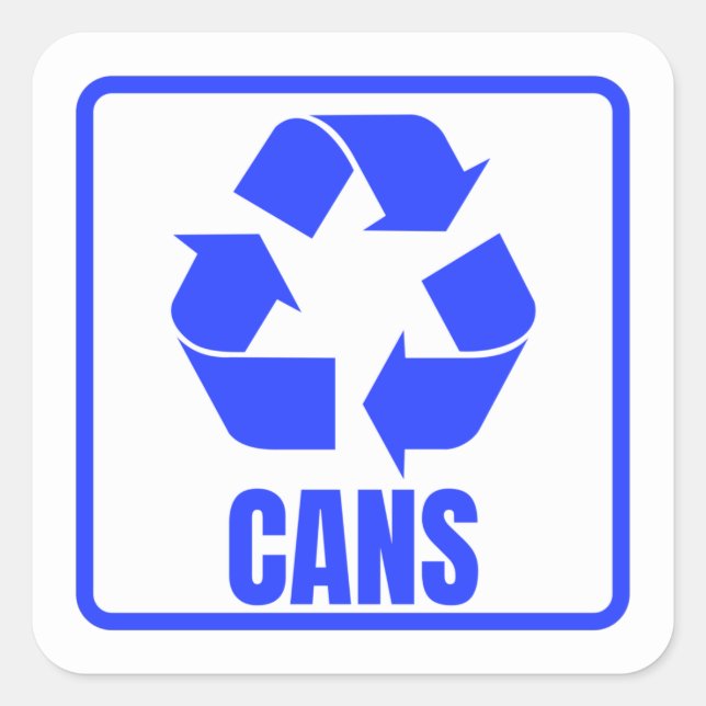 Adesivo Quadrado Reciclagem - placas azuis (Frente)