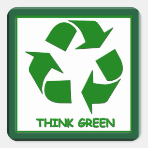 Adesivo Quadrado Reciclar Pense verde