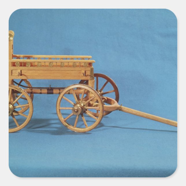 Adesivo Quadrado Reconstrução de uma carruagem encontrada (Frente)