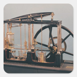 Adesivo Quadrado Reconstrução do motor a vapor de James Watt