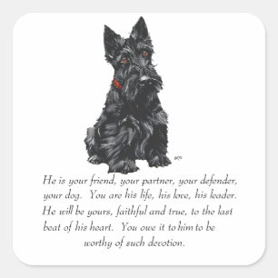 Adesivo Quadrado Recordação do Scottish Terrier