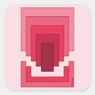 Adesivo Quadrado Rectangle Abstract in Red