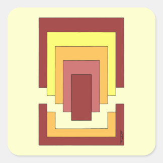 Adesivo Quadrado Rectangle Abstract Multicolor (70s Style)