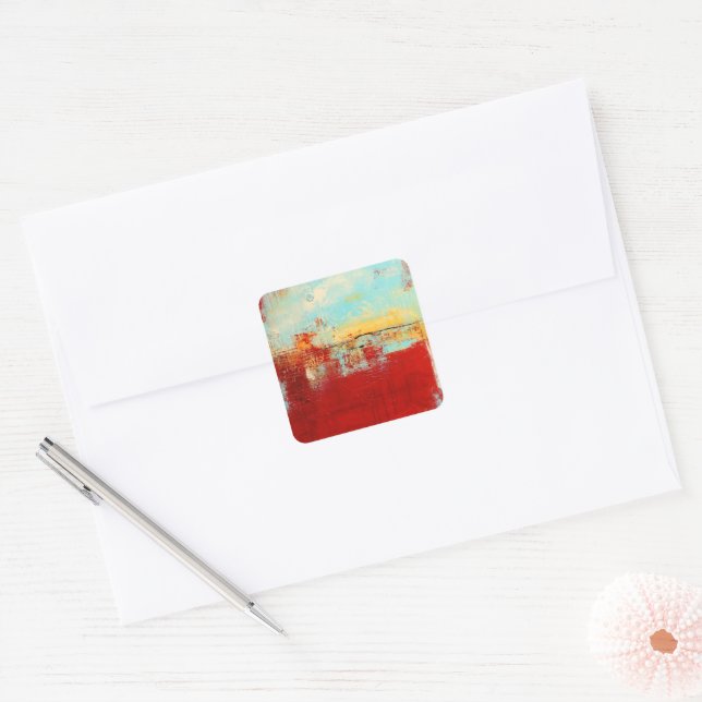 Adesivo Quadrado Red Alaskan Abstrato (Envelope)