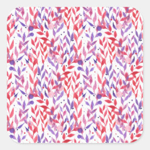 Adesivo Quadrado Red and Purple Palm Leaves