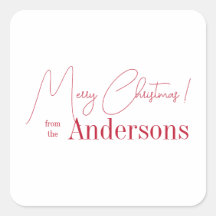 Red and white Christmas from Family Name