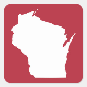 Adesivo Quadrado Red and White Wisconsin
