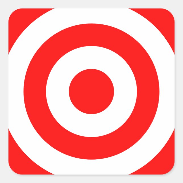 Adesivo Quadrado Red Bullseye Target (Frente)