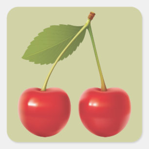 Adesivo Quadrado Red Cherries Sticker