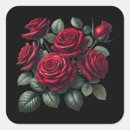 Adesivo Quadrado Red Gothic Roses