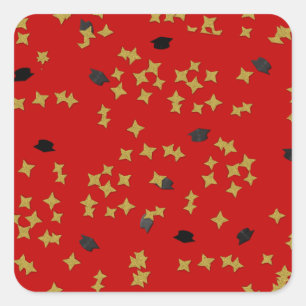 Adesivo Quadrado Red Graduation Confetti