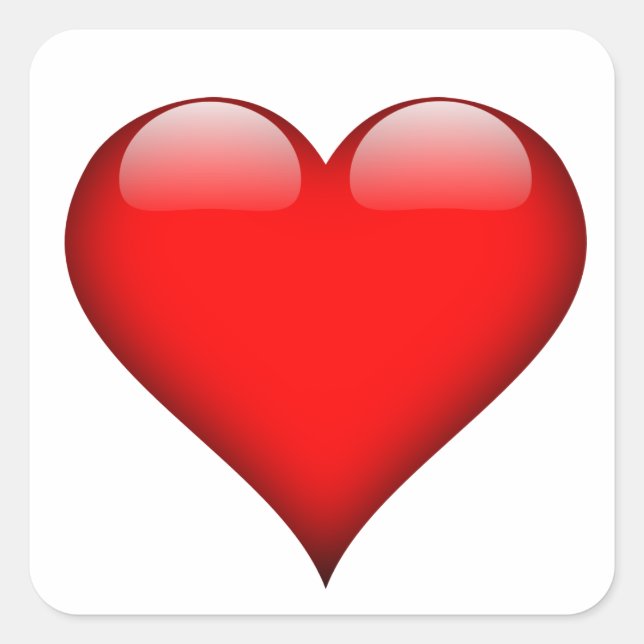 Adesivo Quadrado Red Heart Love (Frente)