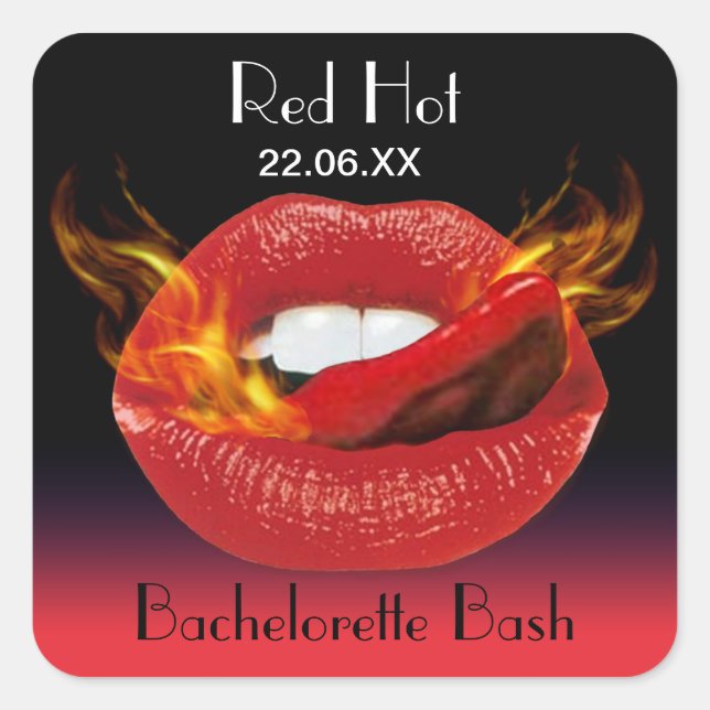 Adesivo Quadrado Red Hot Bachelorette Bash Seal (Frente)