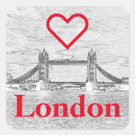 Adesivo Quadrado Red I AMVE LONDON Embosking Bridge