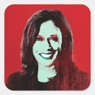 Adesivo Quadrado Red Kamala Harris Pop