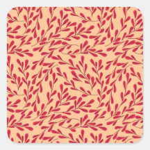  Red Leafy Branches Seamless Pattern