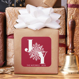 Adesivo Quadrado Red Modern JOY Christmas