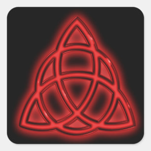Adesivo Quadrado Red Neon Triquetra