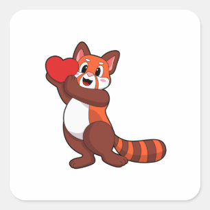 Adesivo Quadrado Red Panda no Love with Heart.PNG