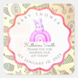 Adesivo Quadrado red pastel babyshower Adorable cute Celebration