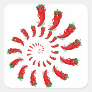 Adesivo Quadrado Red Pepper Diva Spiral