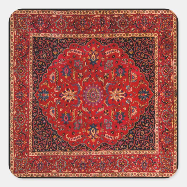 Adesivo Quadrado Red Persian Rug do Sticker Mashhad (Frente)