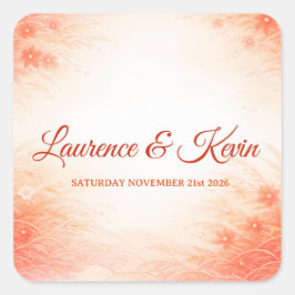 Adesivo Quadrado Red Seigaiha – Japanese Wedding Collection